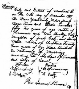 Moses Yeruslavitz Marriage Record